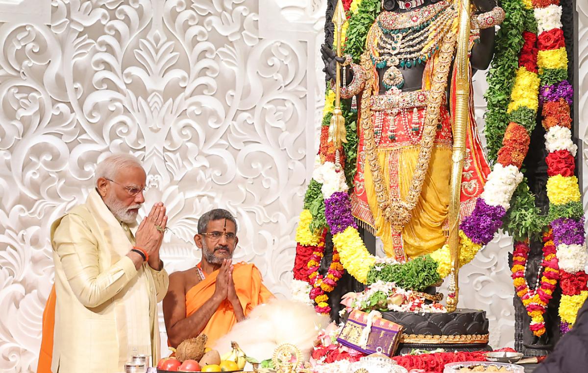 Indian Prime Minister Modi inaugurates a controversial Hindu temple