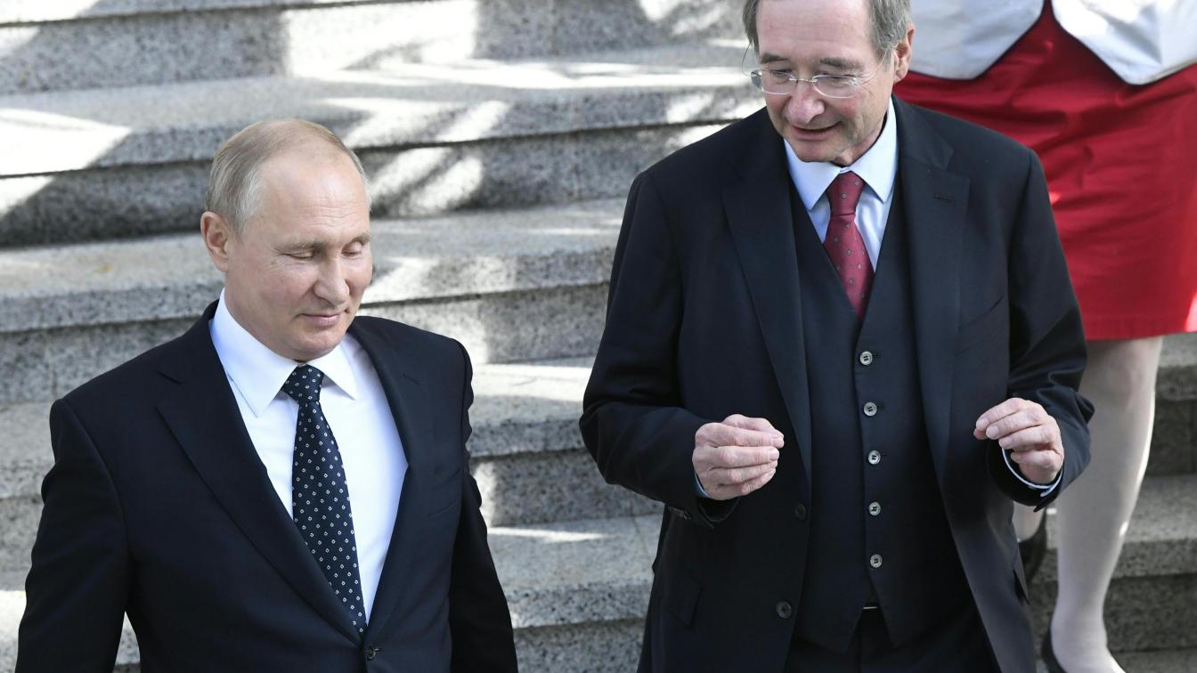 Ex-Wirtschaftskammerpräsident Christoph Leitl (r.) und der russische Präsident Wladimir Putin