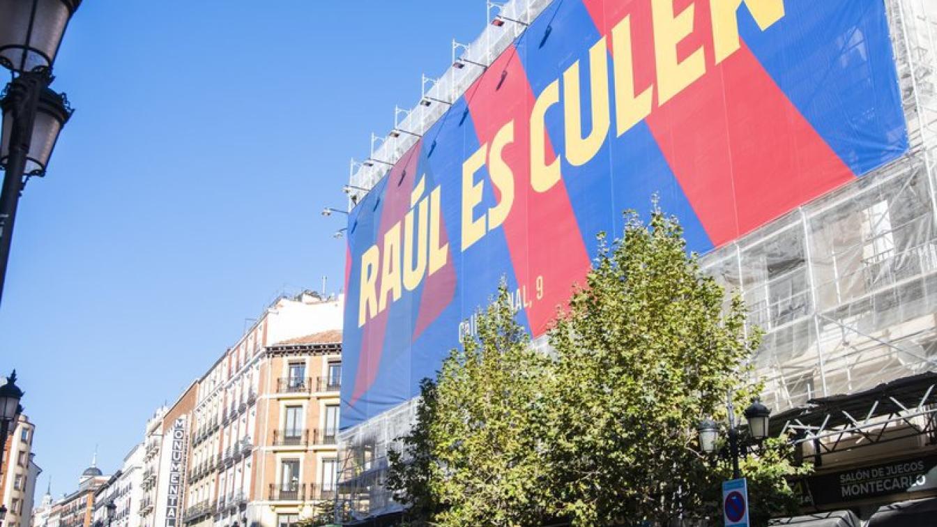 FC Barcelona Plakat mitten in Madrid