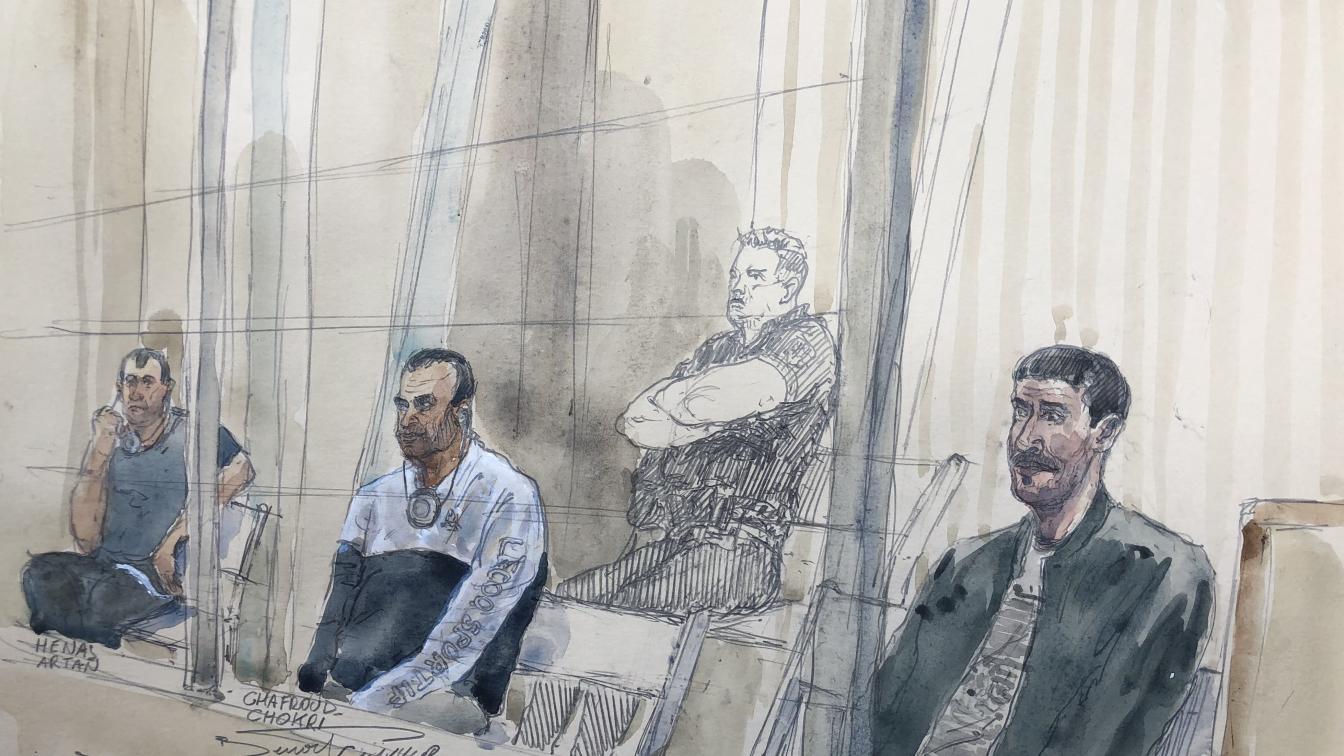 Skizze der Angeklagten beim Terrorprozess in Nizza