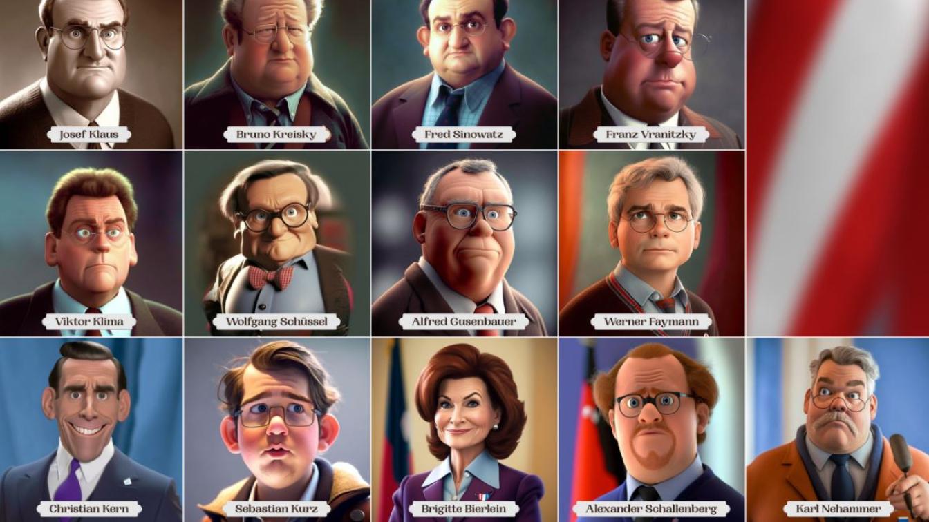 Österreichische Kanzler als Pixar-Figuren