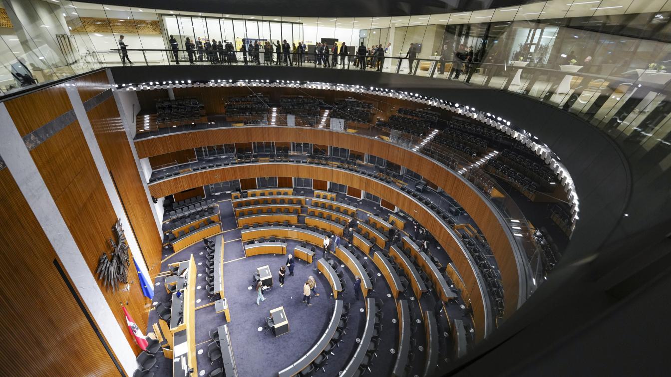 Parlament, Blick in den Sitzungsaals des Nationalrats