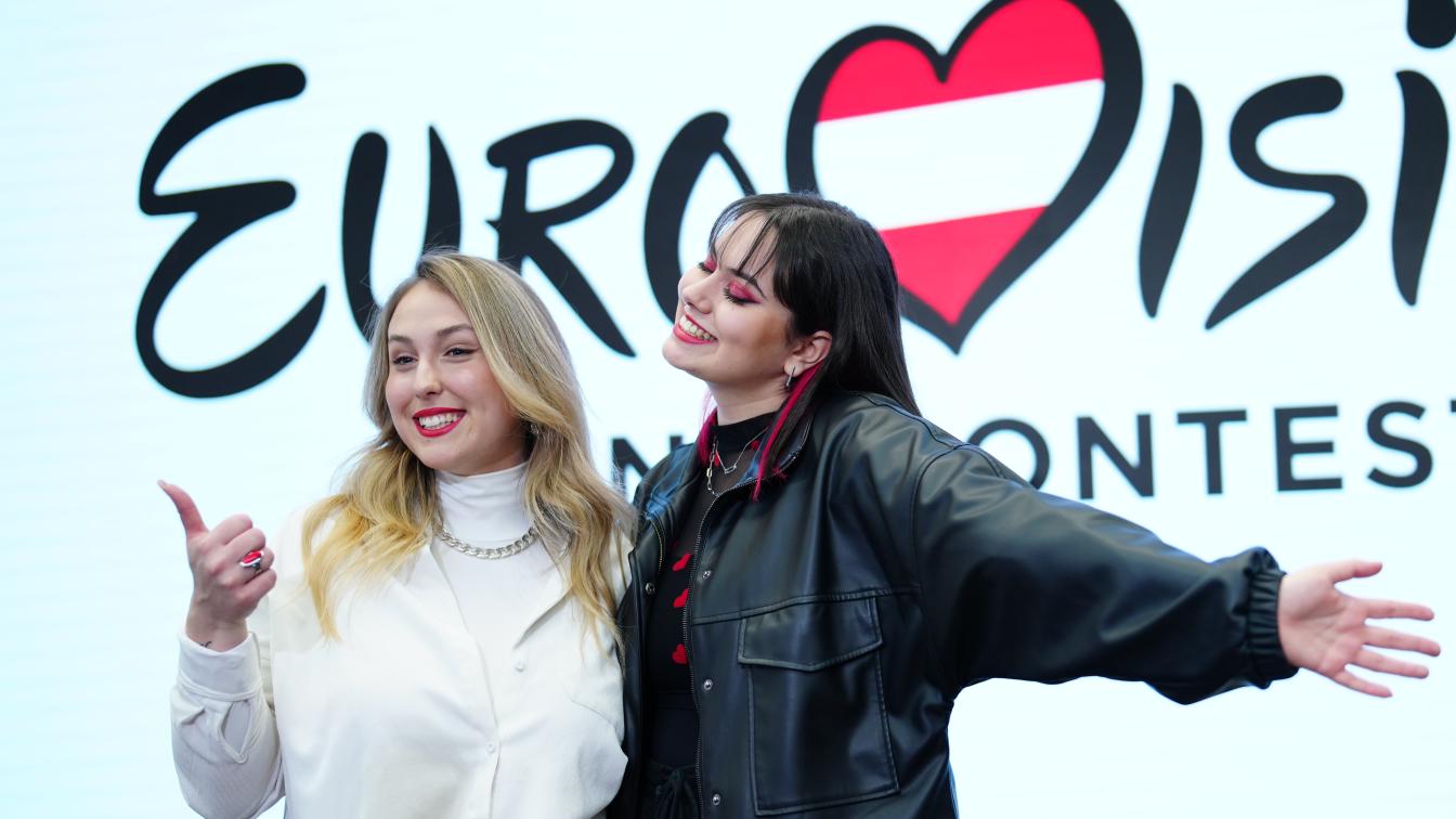 Salena und Teya anl. der Eurovision Song Contest (ESC) 2023 Präsentation