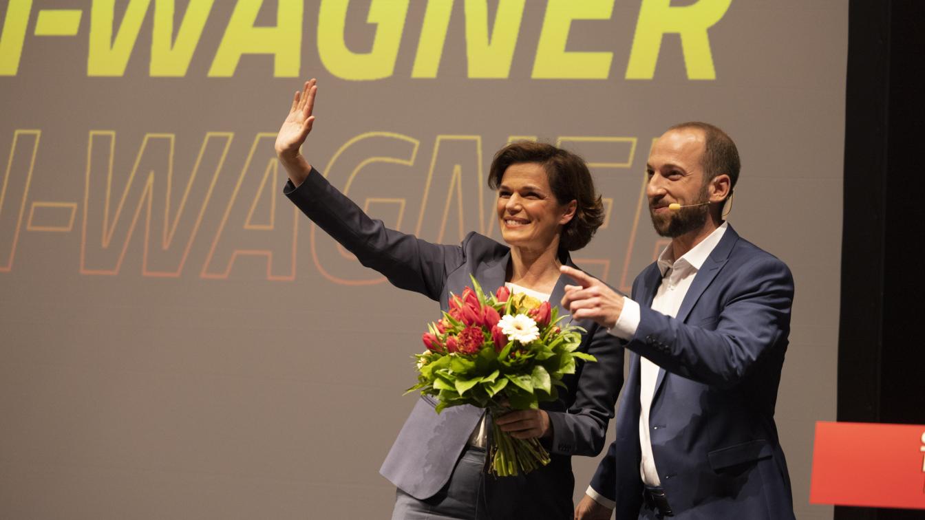 SPÖ-Bundesparteivorsitzende Pamela Rendi-Wagner und Salzburgs SPÖ-Landesparteivorsitzender David Egger
