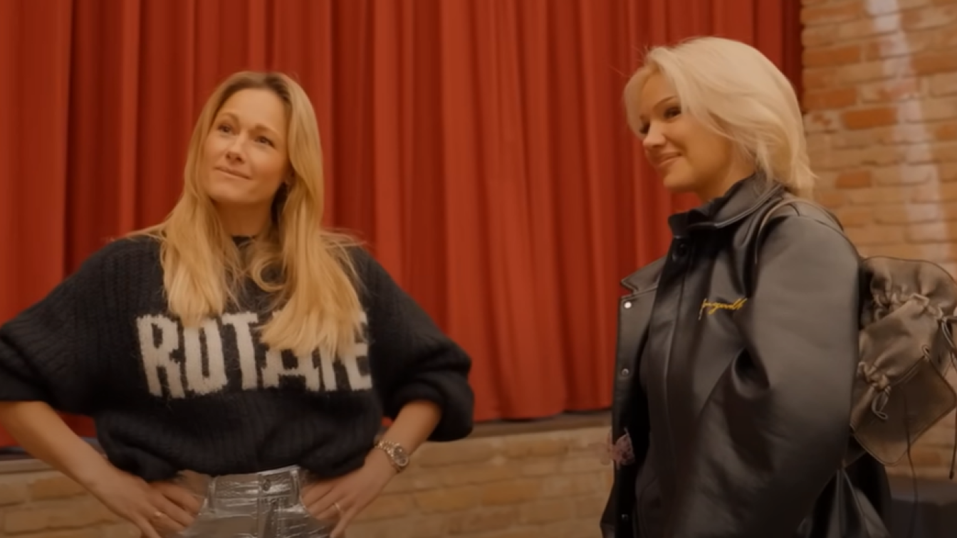 Die Popsängerinnen Helene Fischer und Shirin David in einem Behind-the-scenes-Video
