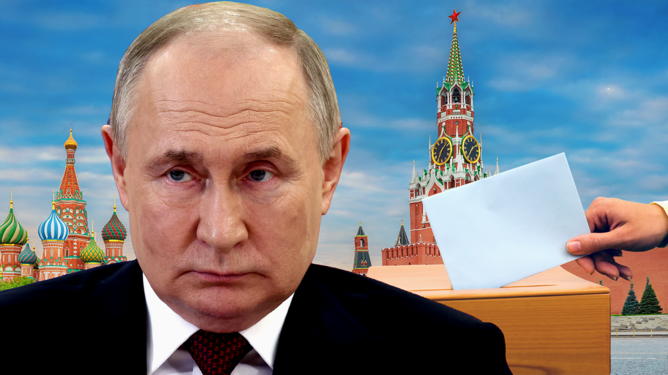 PULS 24-Montage Russland-Wahlen, Wladimir Putin