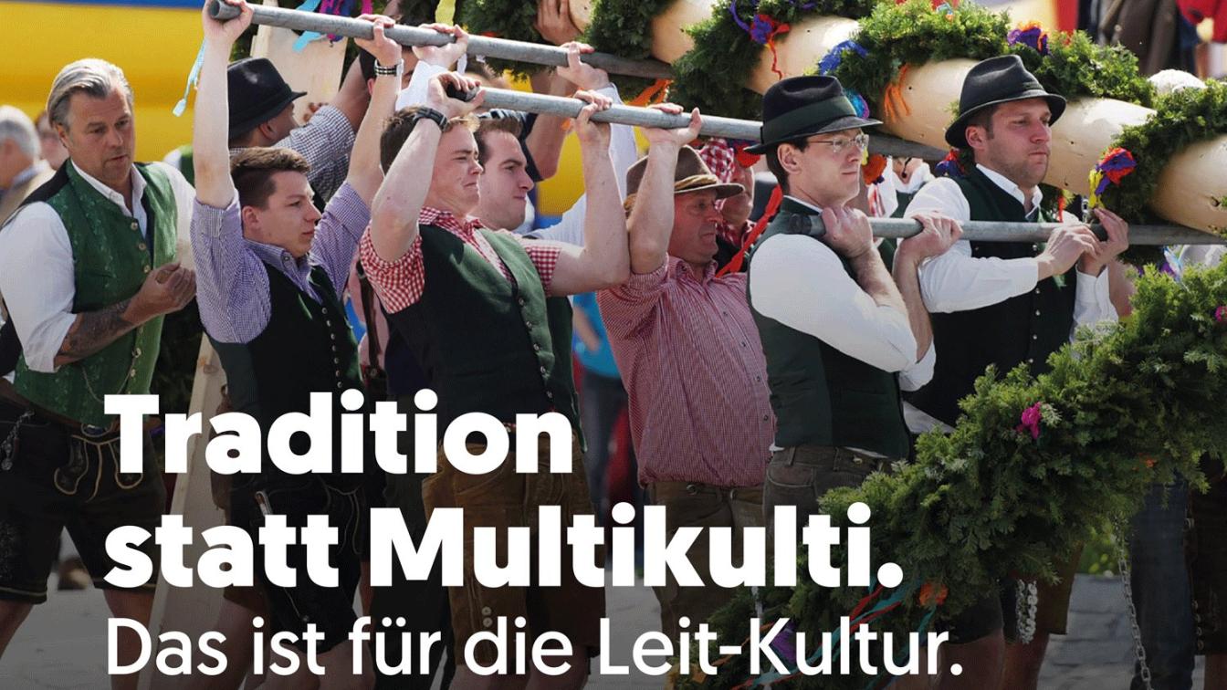Das umstrittene ÖVP-Werbe-Sujet mit "Tradition statt Multikulti"