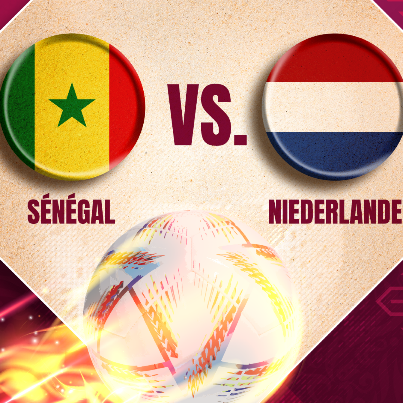 Das WM-Match zwischen Sénégal und Niederlande im Liveticker auf PULS 24.
