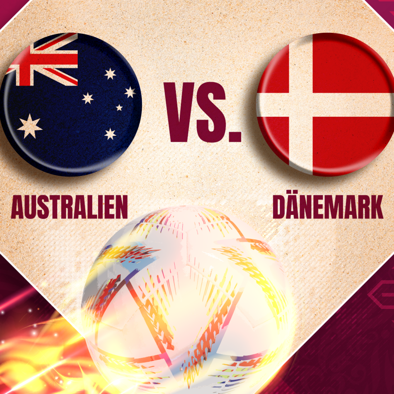 Australien gegen Dänemark