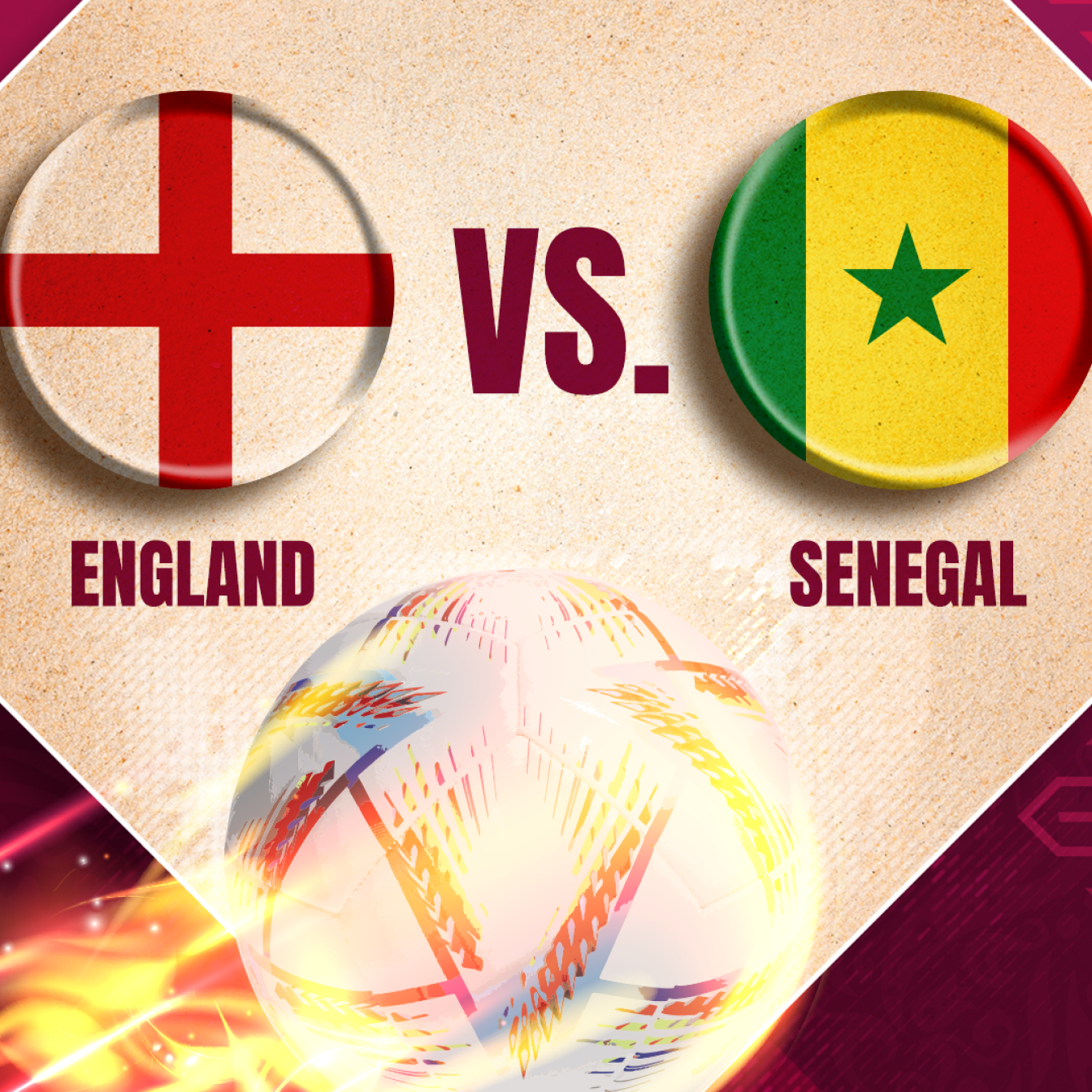 Das WM-Achtelfinal-Match zwischen England und Sénégal