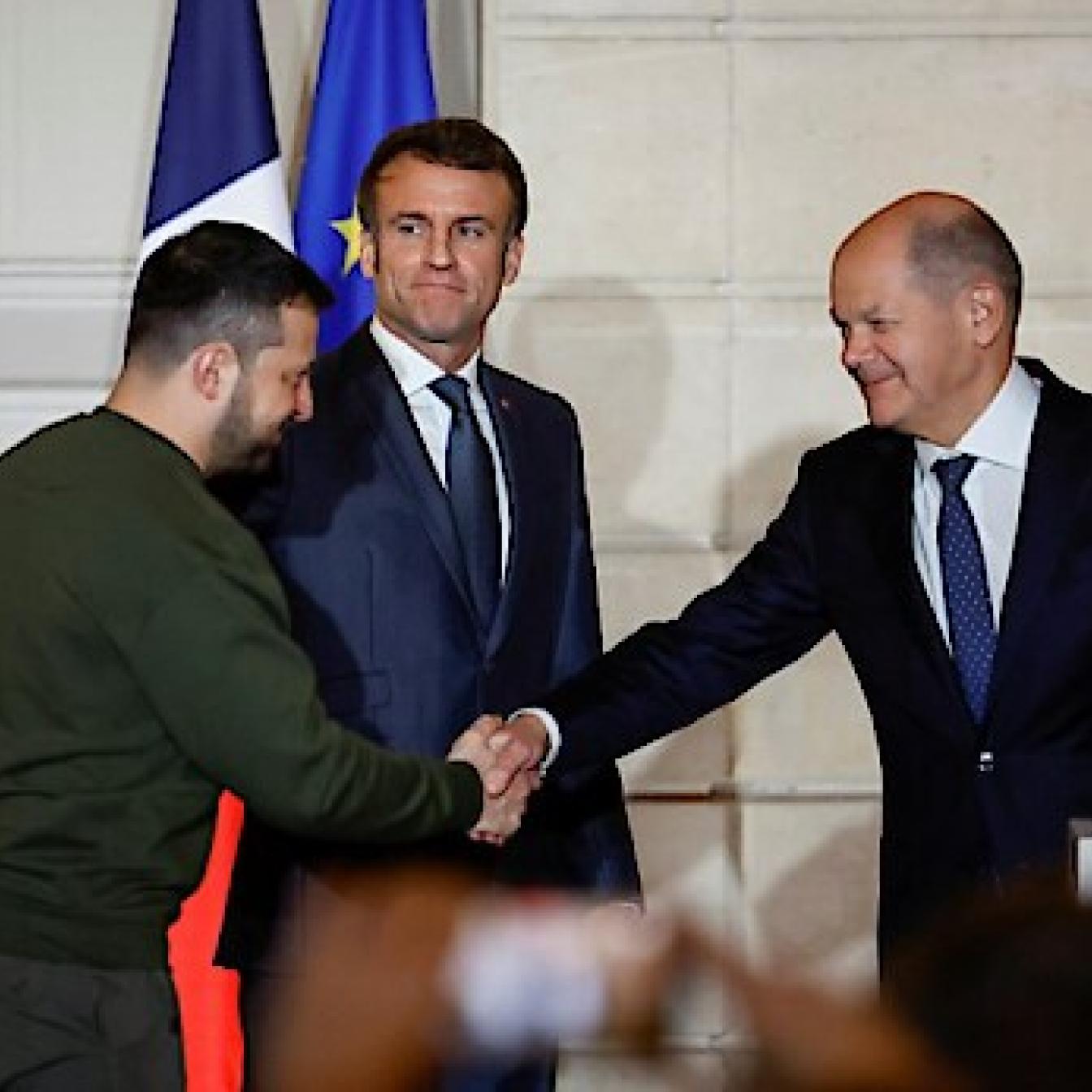 Selenkskyj, Macron und Scholz in Paris
