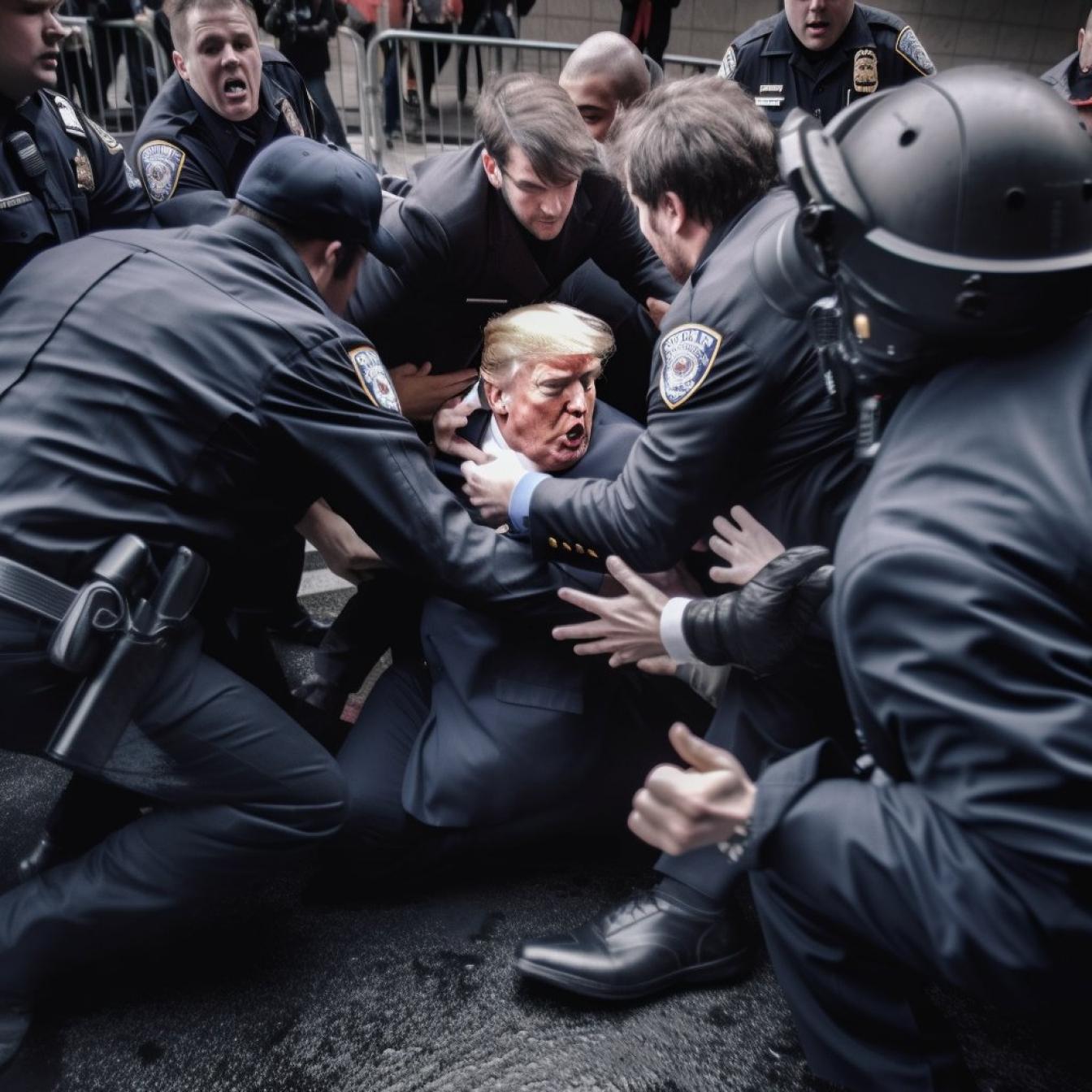 Das KI-generierte Bild einer möglichen Festnahme von Donald Trump