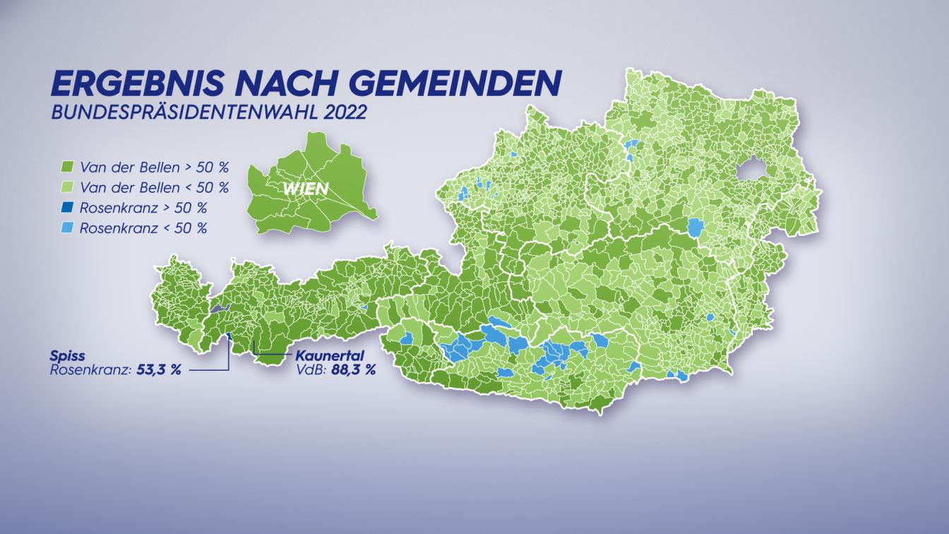 Ergebnis nach Gemeinden Bundespräsidentschaftswahl Wahl 2022