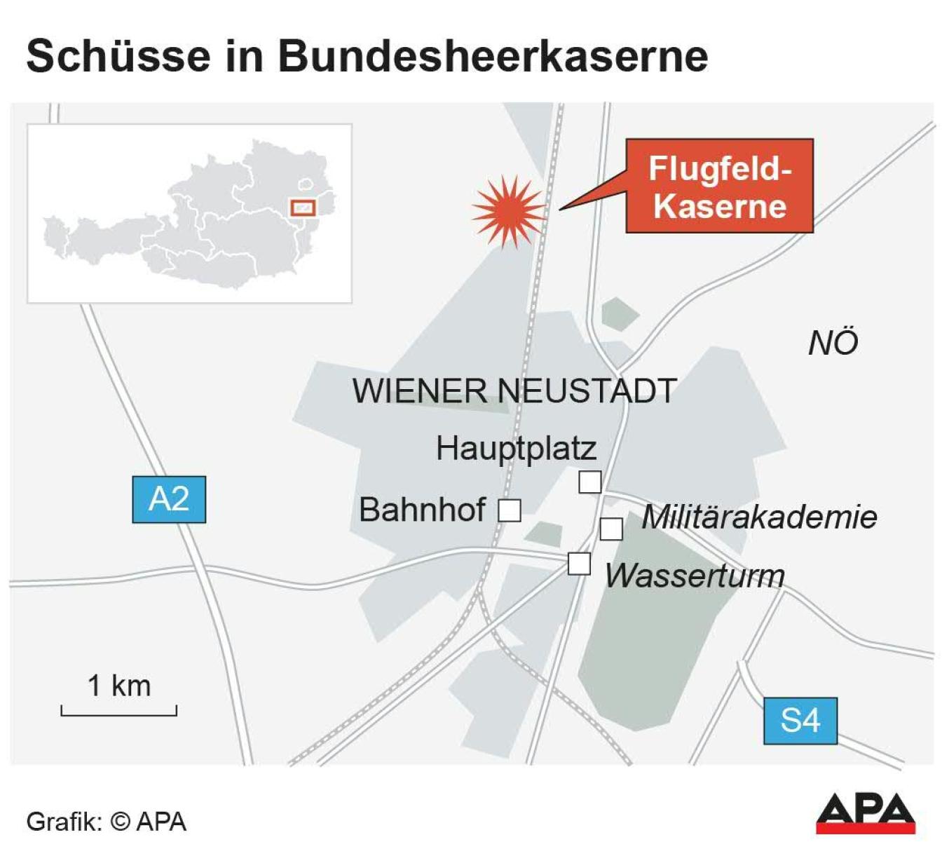Toter und Verletzter nach Schüssen in Flugfeldkaserne Wiener Neustadt