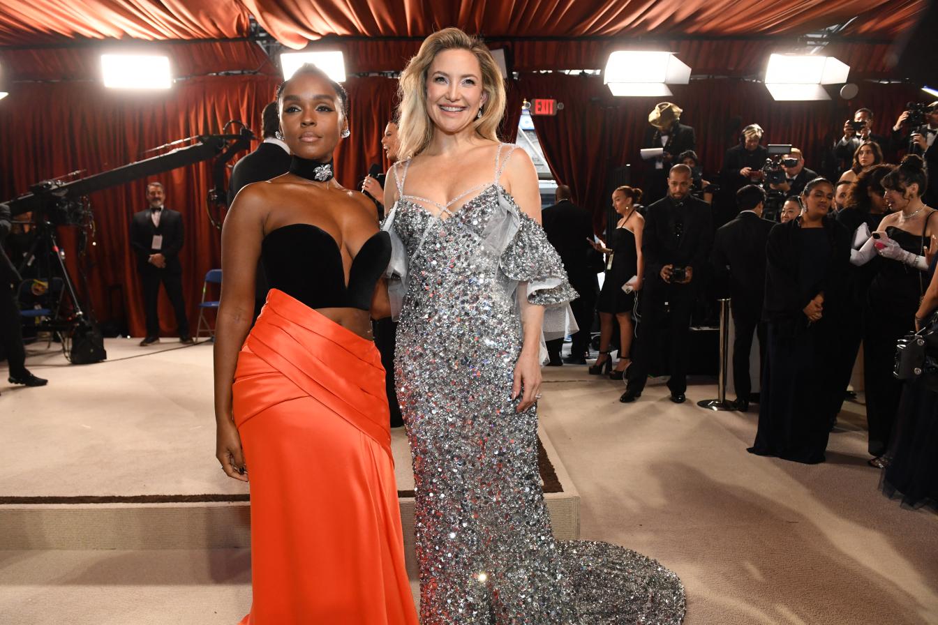 US actress/singer Janelle Monae and US actress Kate Hudson attend the 95th Annual Academy Awards at the Dolby Theatre in Hollywood