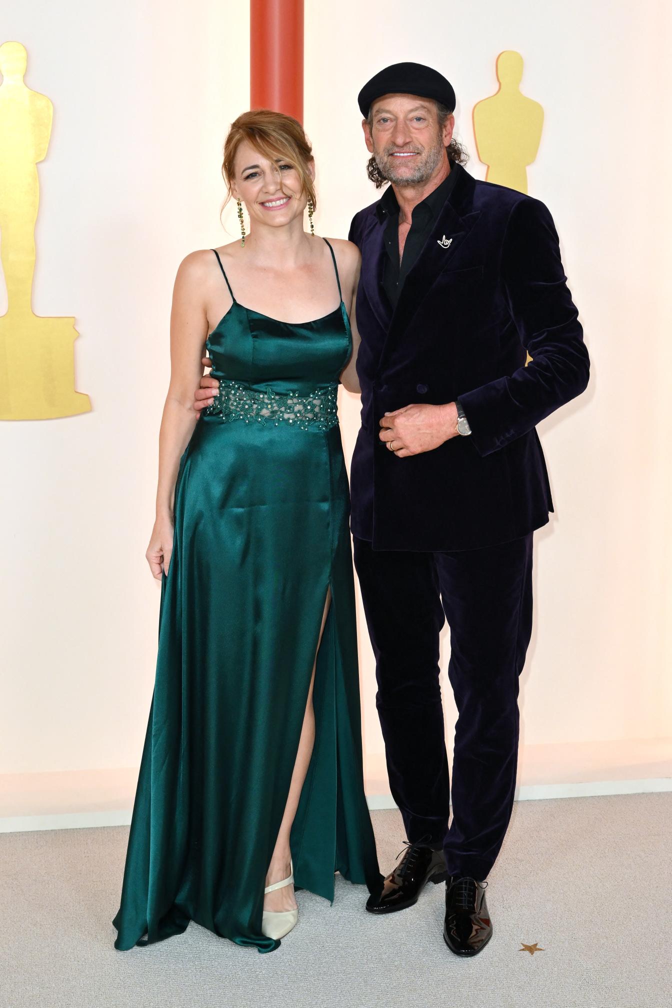 US actor Troy Kotsur and his wife Deanne Bray attend the 95th Annual Academy Awards at the Dolby Theatre in Hollywood
