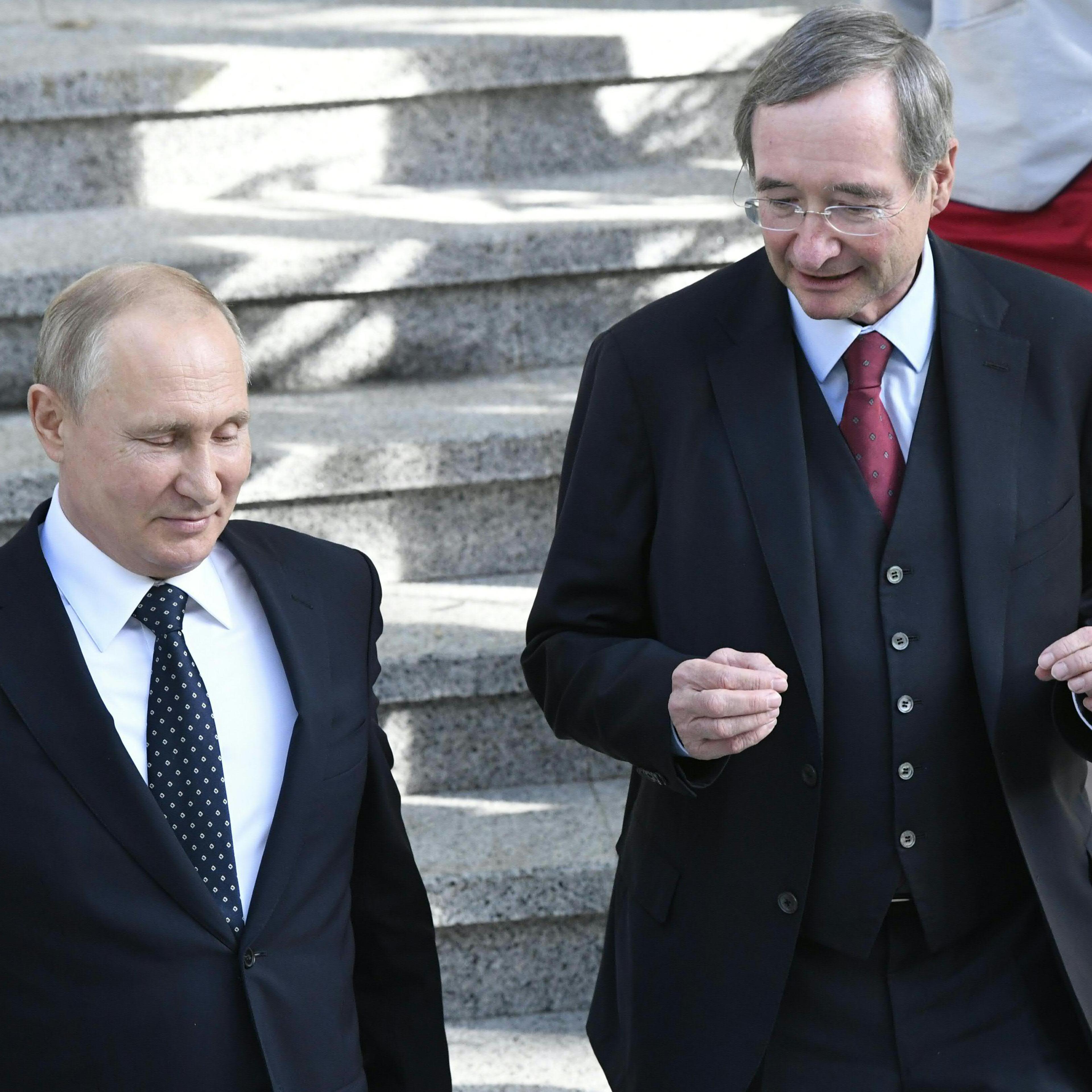 Ex-Wirtschaftskammerpräsident Christoph Leitl (r.) und der russische Präsident Wladimir Putin